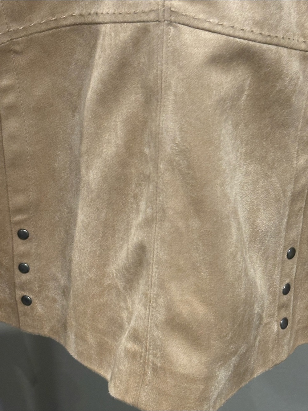 CJ Banks Taupe Suede-Look Jacket - Light Taupe - Picture 4 of 9
